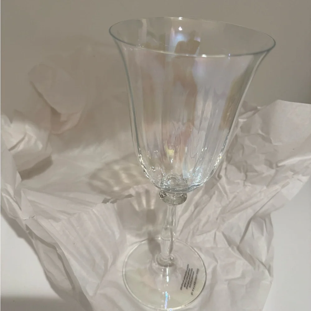 Anthropologie 24kg glaze Wine Glass New York City Nutcracker Ballet